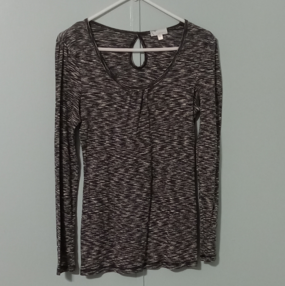 Currants Black/White Size Large stretchy‎ top